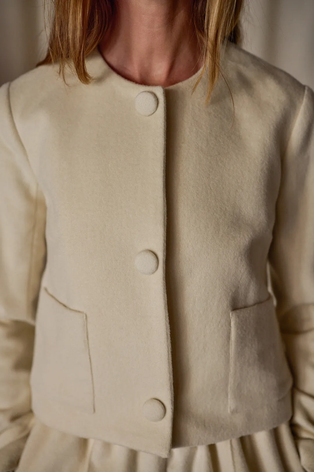Crop Cashmere Jacket | Undyed