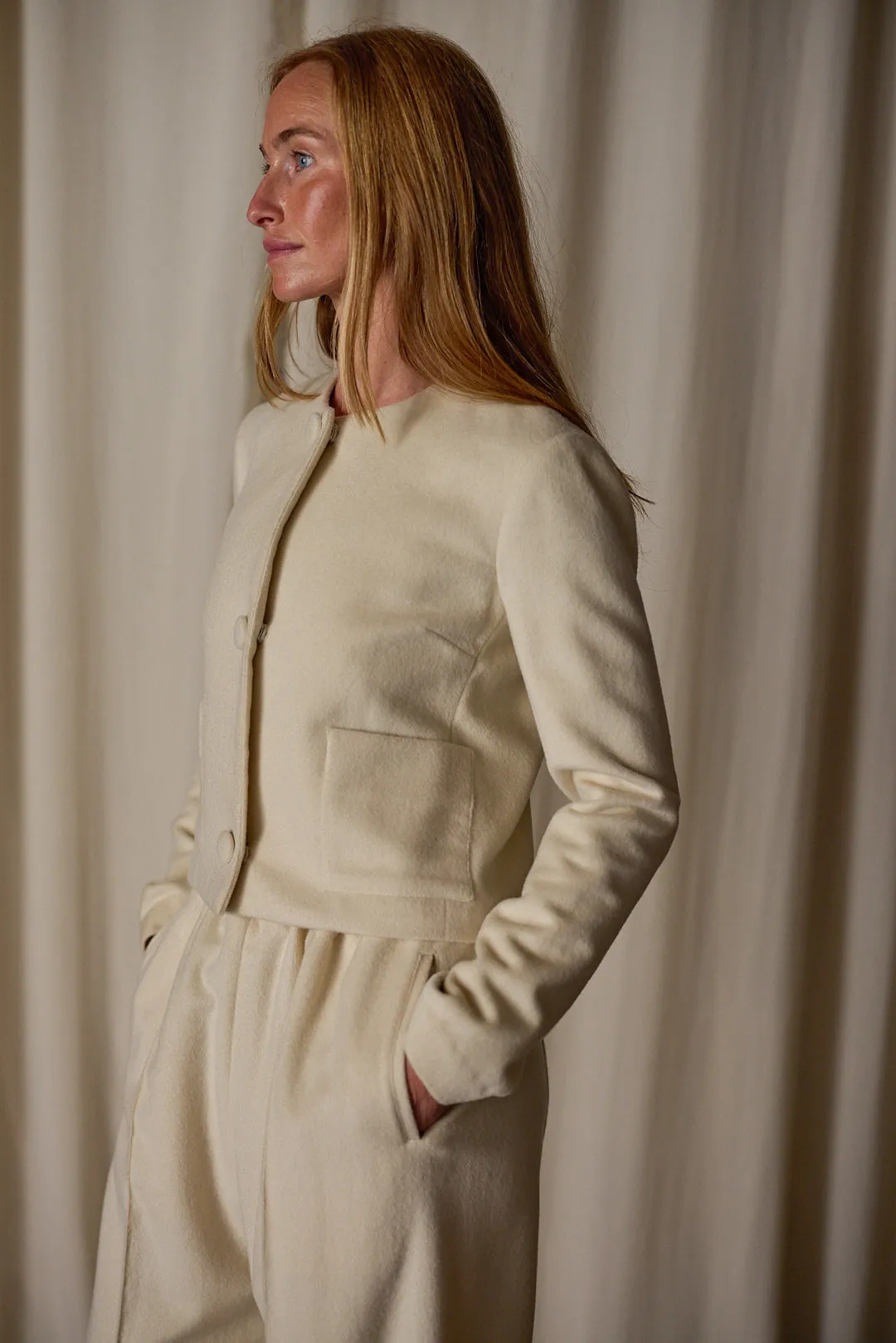 Crop Cashmere Jacket | Undyed