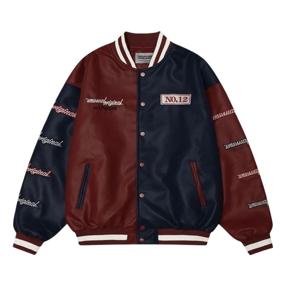 Design Letter Embroidered Baseball Jacket