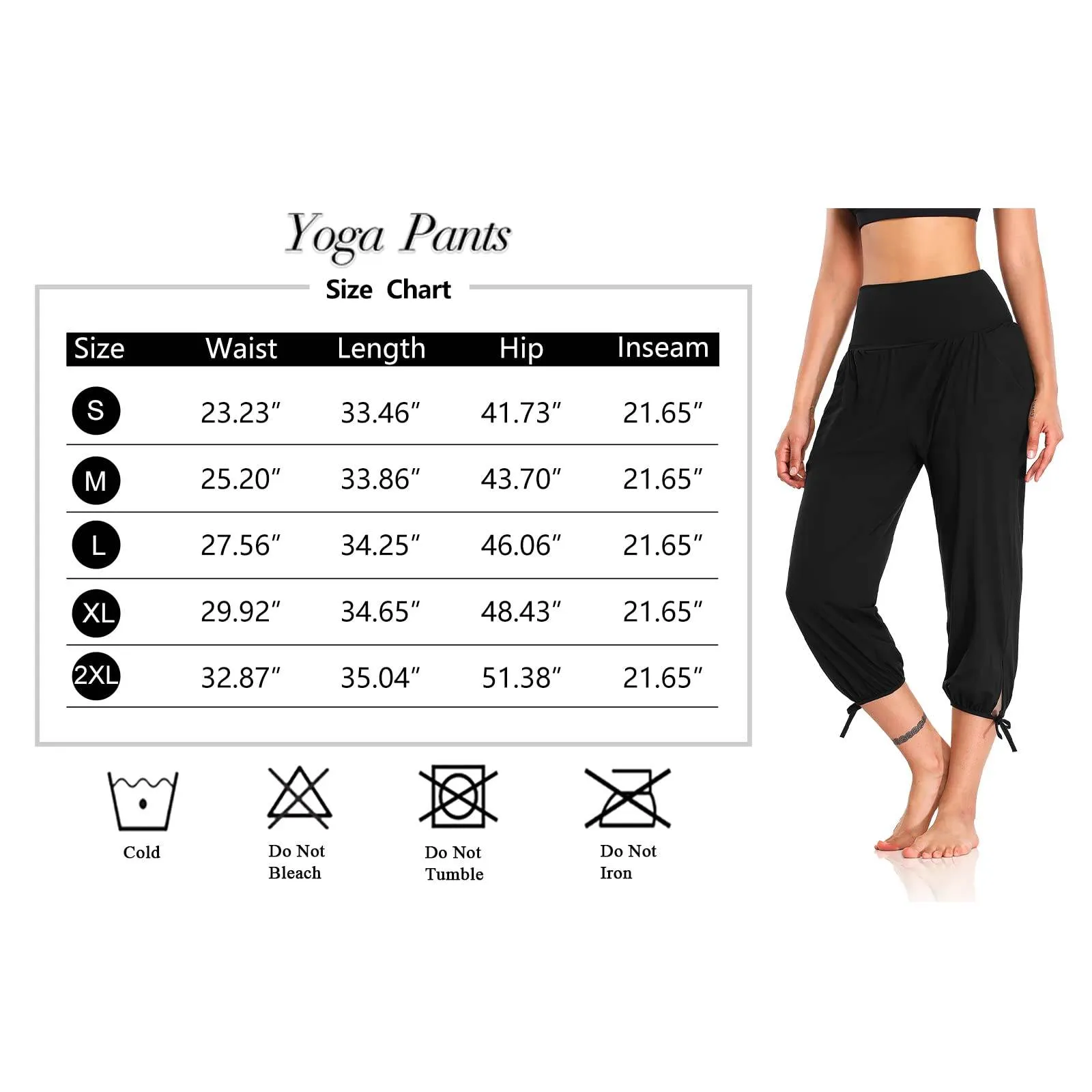 DIBAOLONG Womens Yoga Pants Capri Loose Workout Sweatpants Comfy Lounge Joggers with Pockets Black XL
