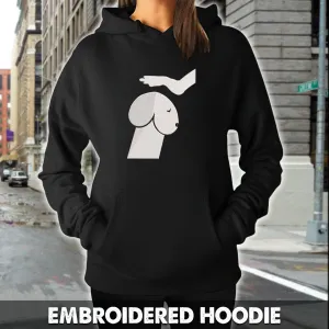 Dog And Hand Embroidered Hoodie, Embroidered Sweatshirt