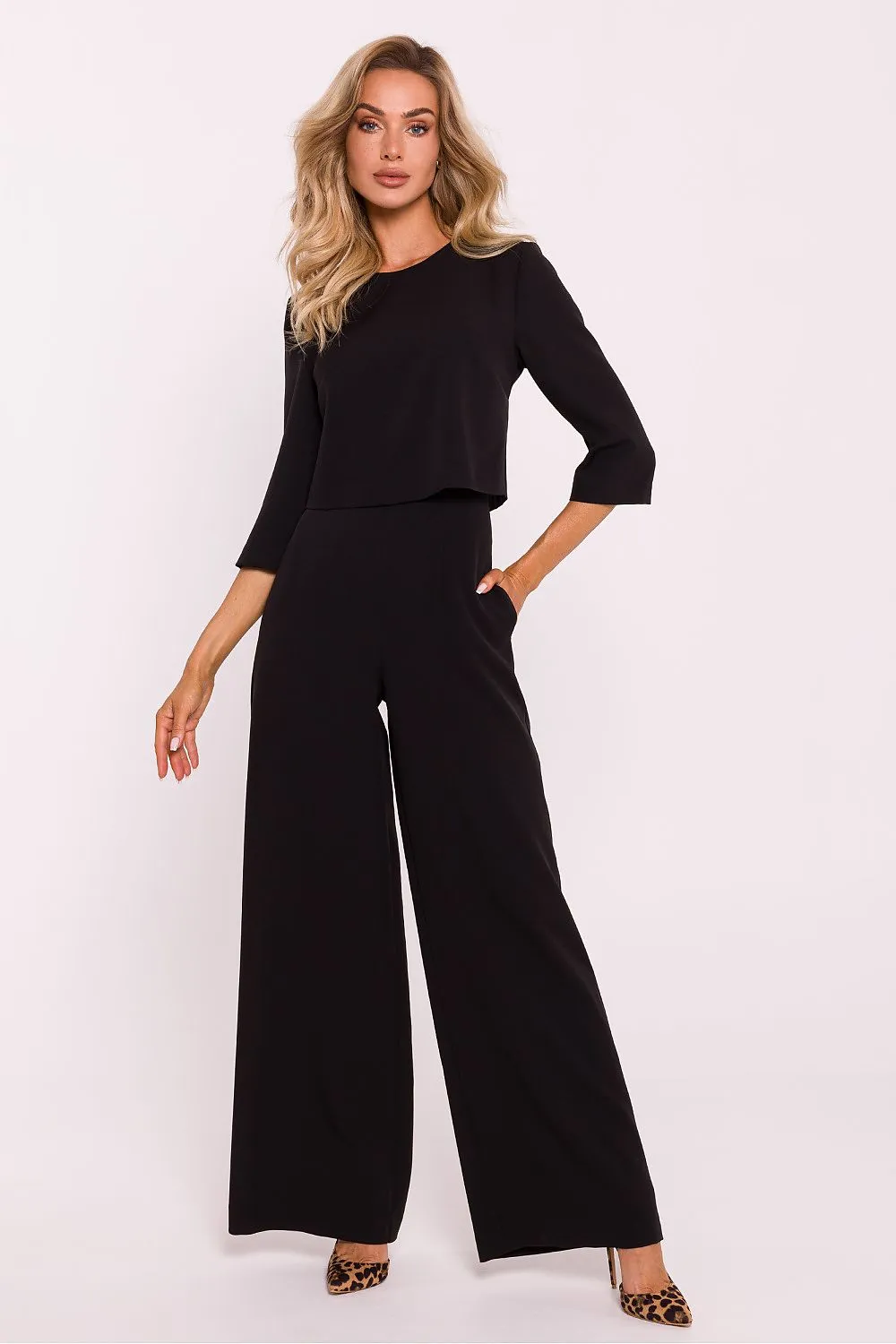 Double-Layered Wide-Leg Jumpsuit