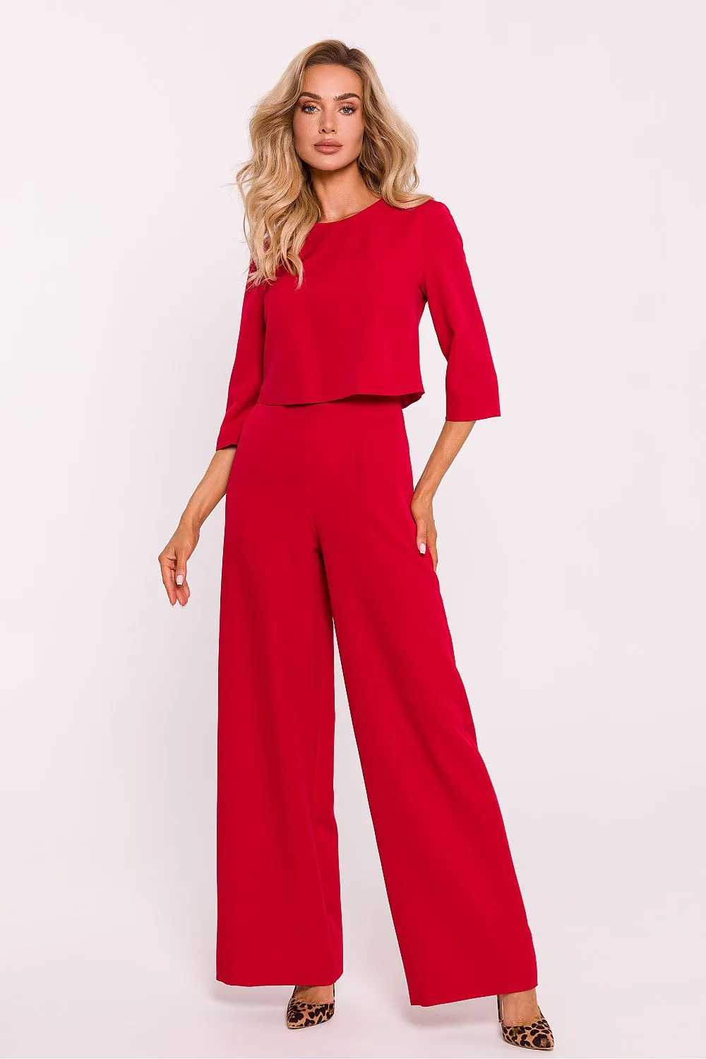 Double-Layered Wide-Leg Jumpsuit