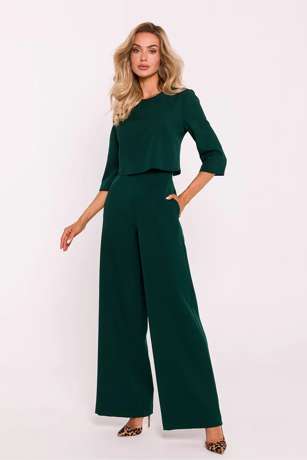 Double-Layered Wide-Leg Jumpsuit