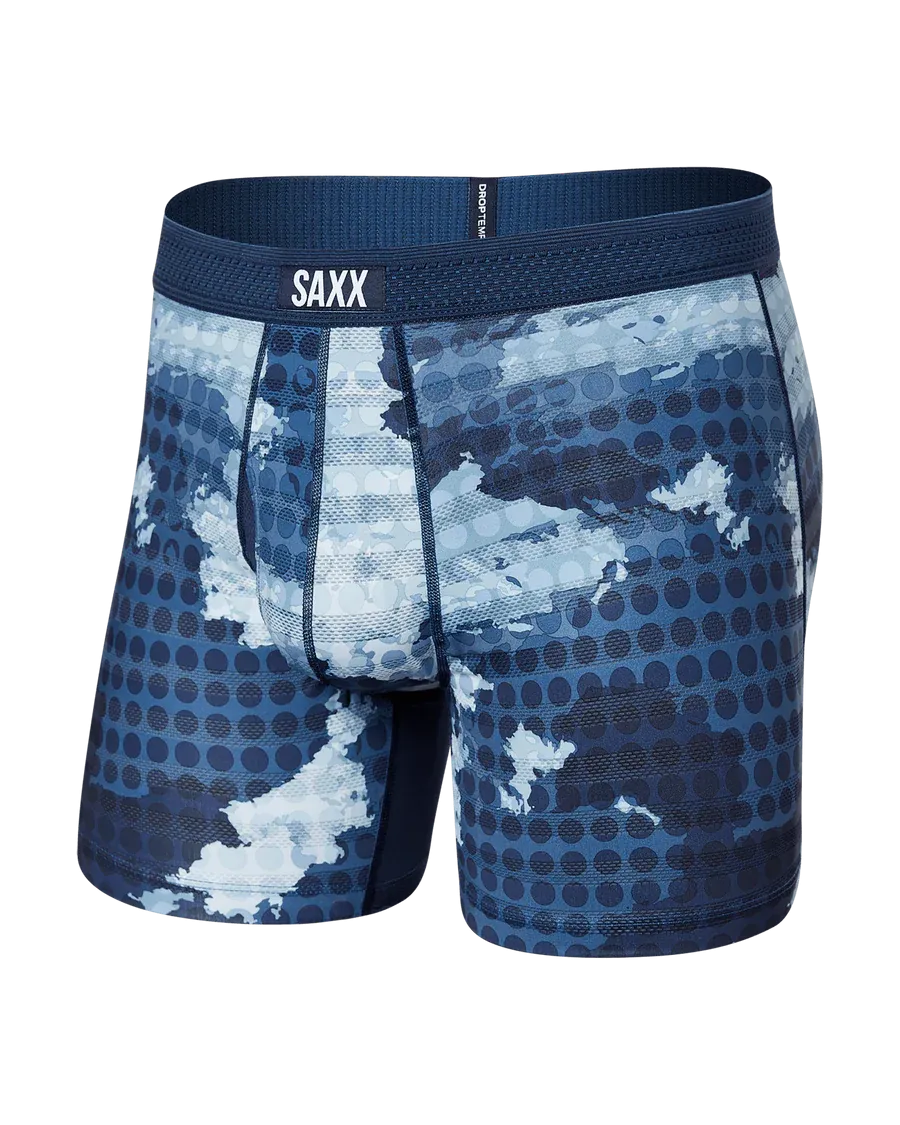 DropTemp Cooling Mesh Boxer Brief - Cloud Drop Camo- Navy