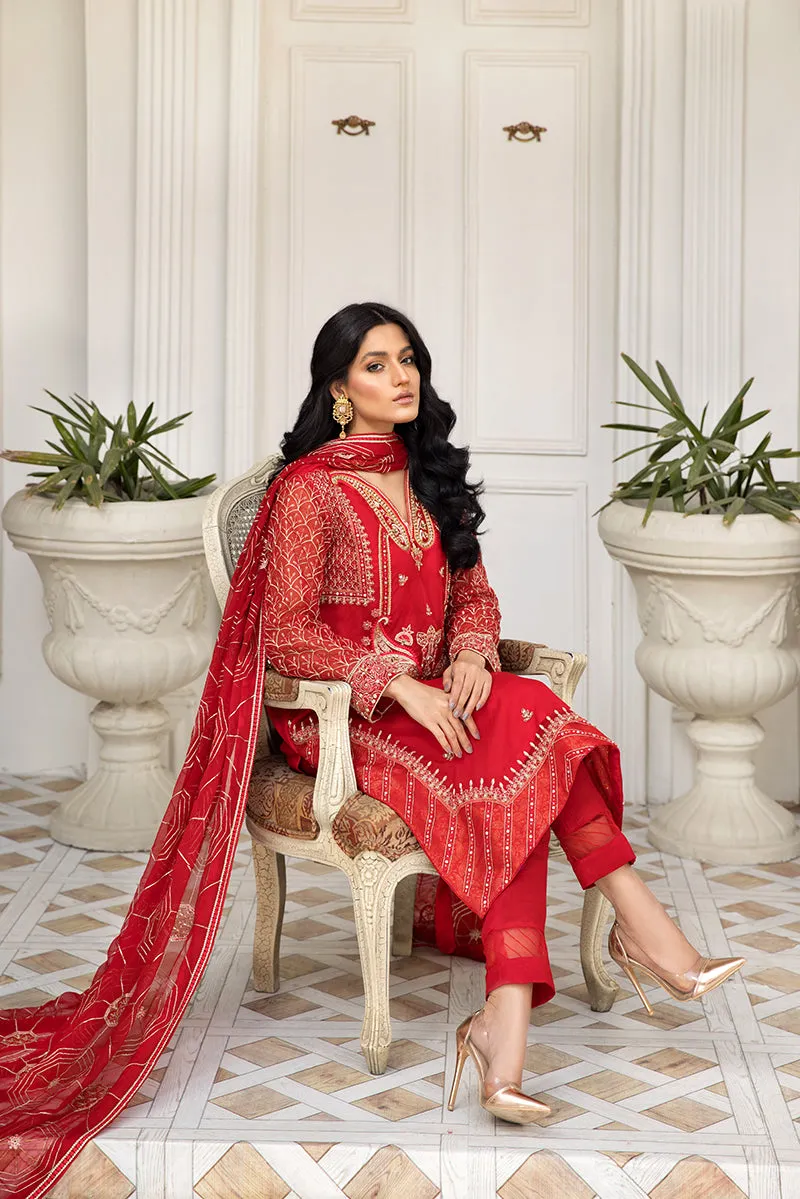 Elegant Pakistani Salwar Kameez in Red Shade #PF491