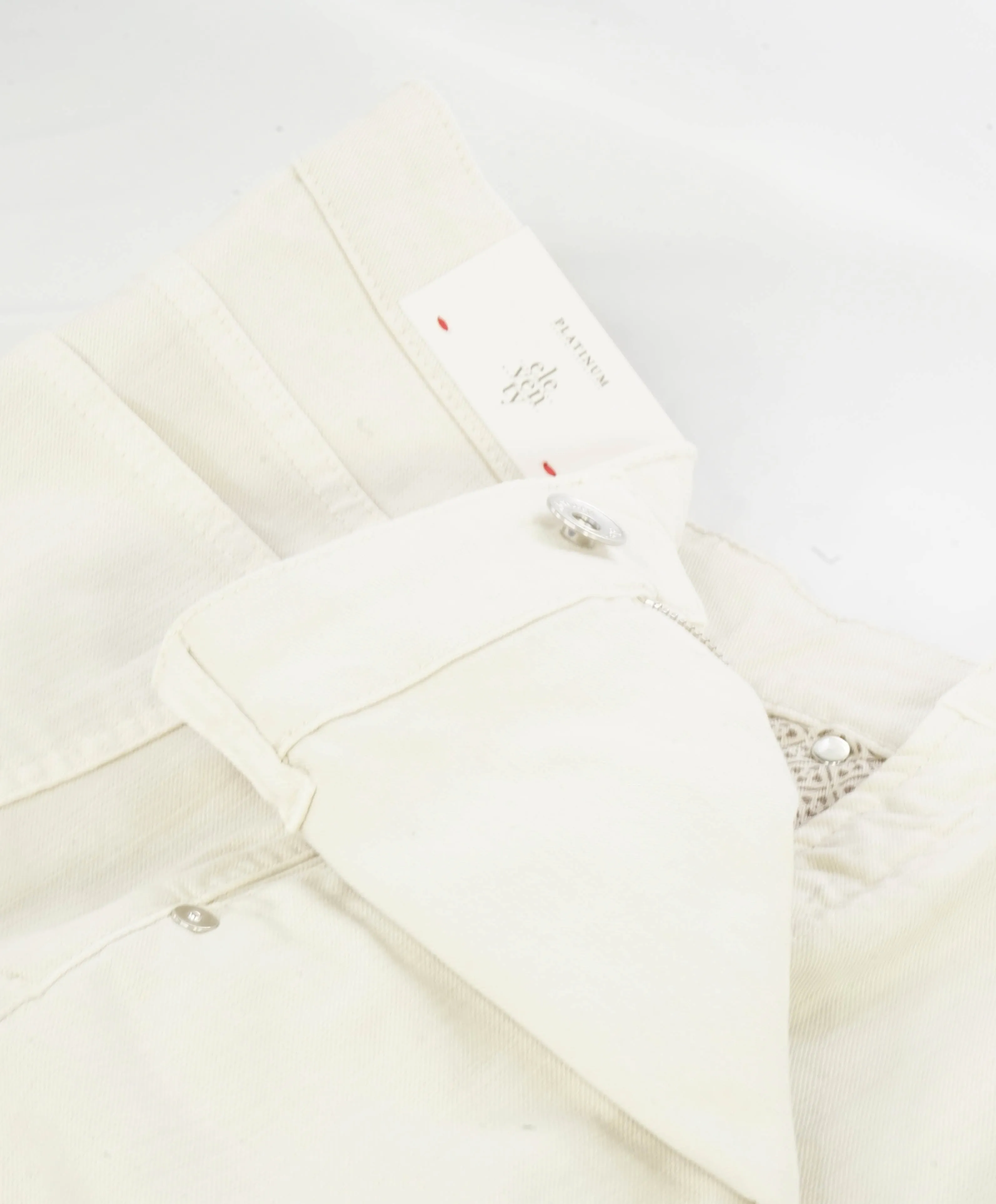 ELEVENTY - 5-Pocket Neutral Beige Chino Twill Cotton Pants - 36W