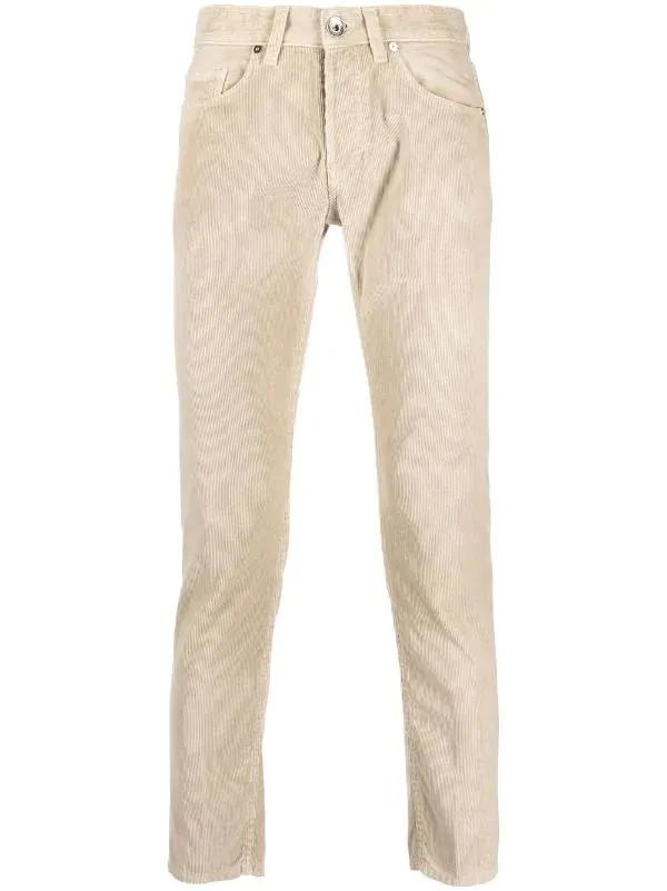 ELEVENTY - 5-Pocket Neutral Beige/Ivory Chino Twill/Cord Cotton Pants - 33W