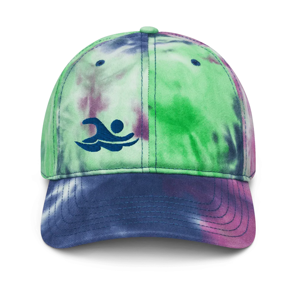 Embroidered Tie Dye Swimmer Baseball Hat