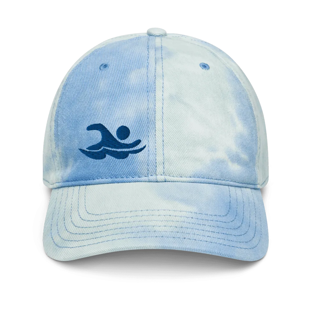 Embroidered Tie Dye Swimmer Baseball Hat