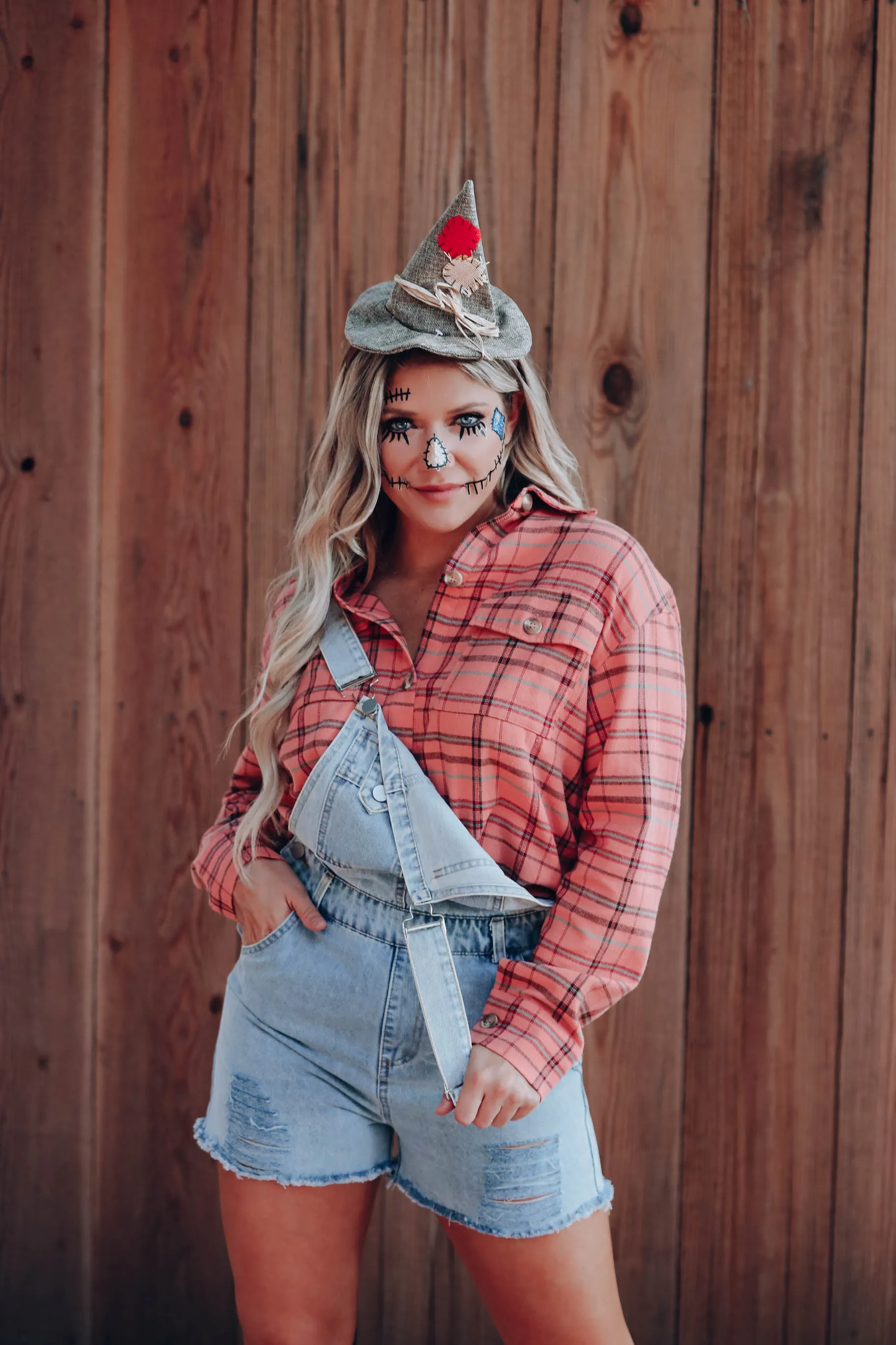 Faris Flannel Plaid Shirt - Peach