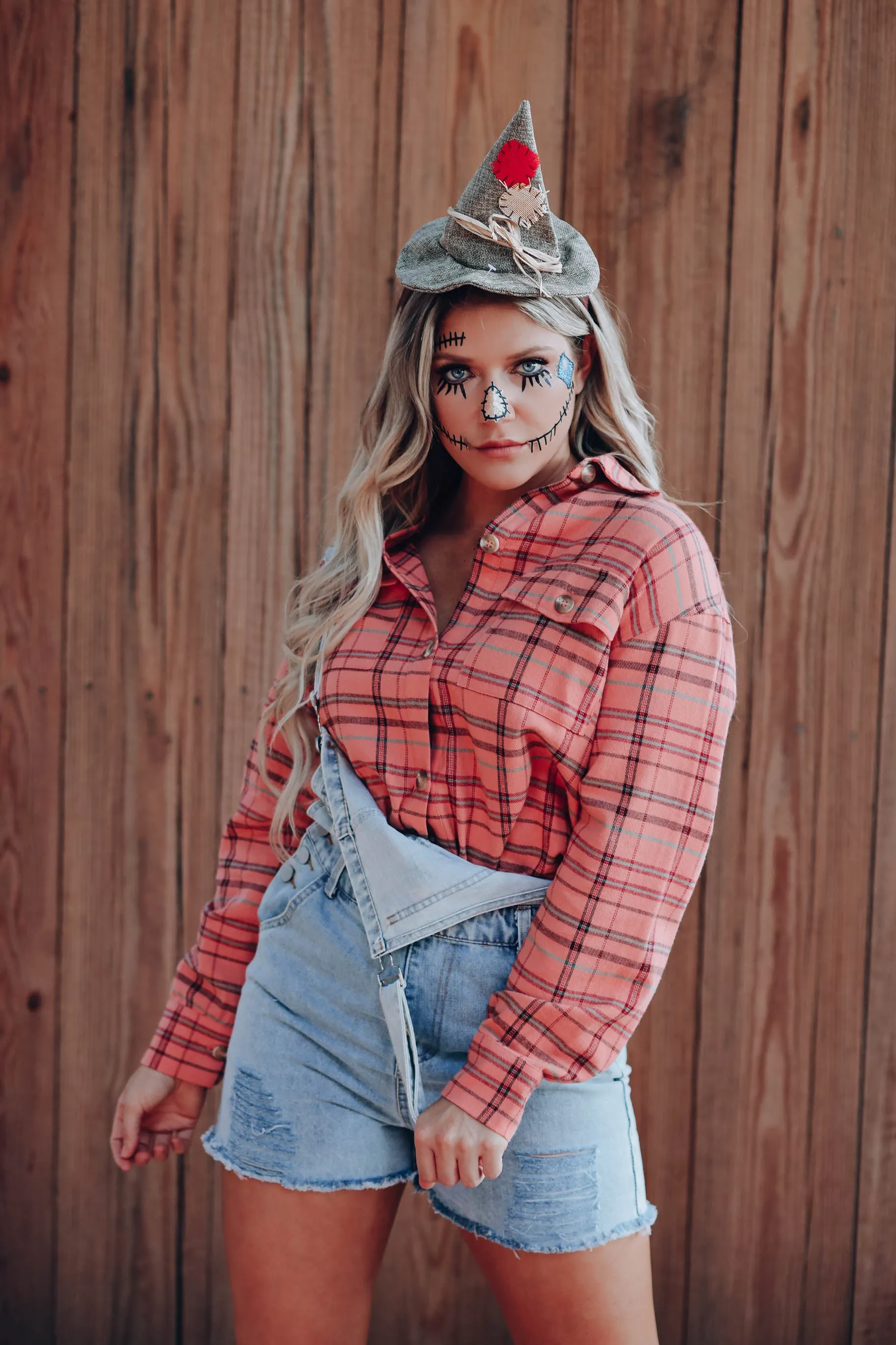 Faris Flannel Plaid Shirt - Peach