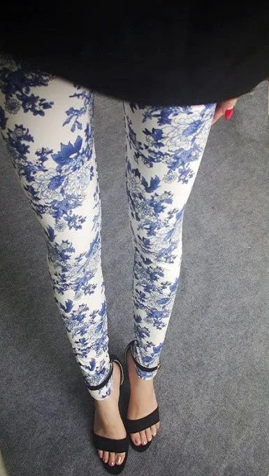 Fashion Casual Cotton BRUSHED Black Milk Leggings Pants Female Elastic Plaid Graffiti Leggings Trousers Women
