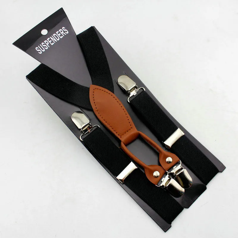 Fashion high Children Adjustable 4 Clip-on Y-back Suspenders Kids girl boy braces