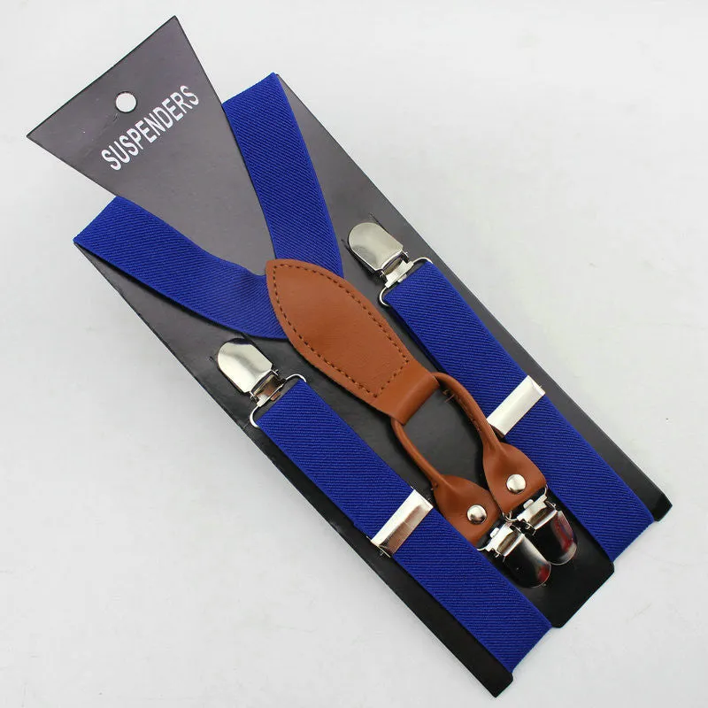 Fashion high Children Adjustable 4 Clip-on Y-back Suspenders Kids girl boy braces