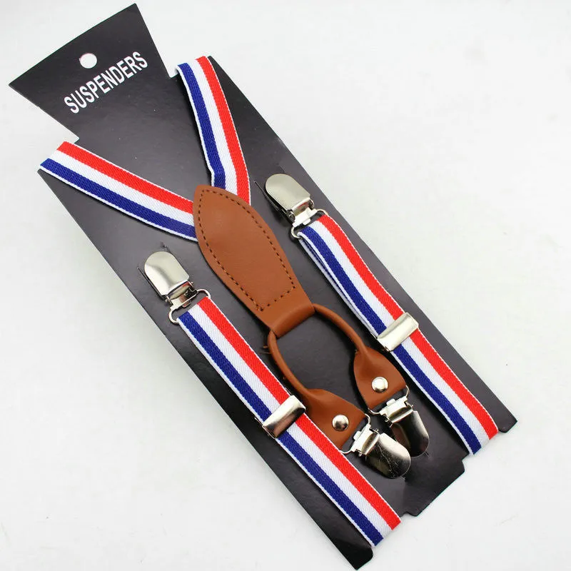 Fashion high Children Adjustable 4 Clip-on Y-back Suspenders Kids girl boy braces