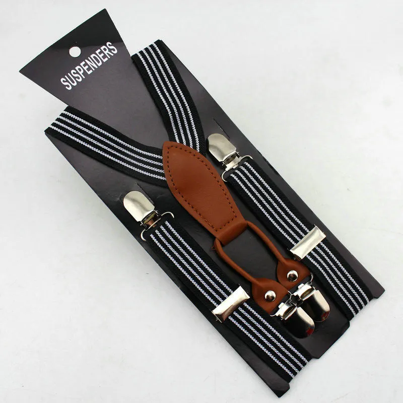 Fashion high Children Adjustable 4 Clip-on Y-back Suspenders Kids girl boy braces