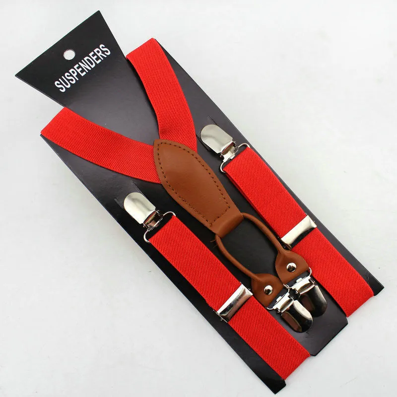 Fashion high Children Adjustable 4 Clip-on Y-back Suspenders Kids girl boy braces