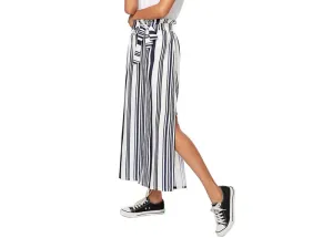 Fashion High Waist Striped Split Wide Leg Pants