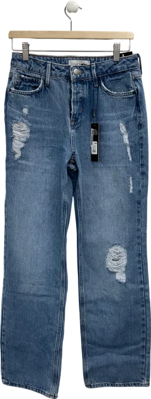 Fashion Nova Blue Perfect Timing Straight Leg Jeans UK S