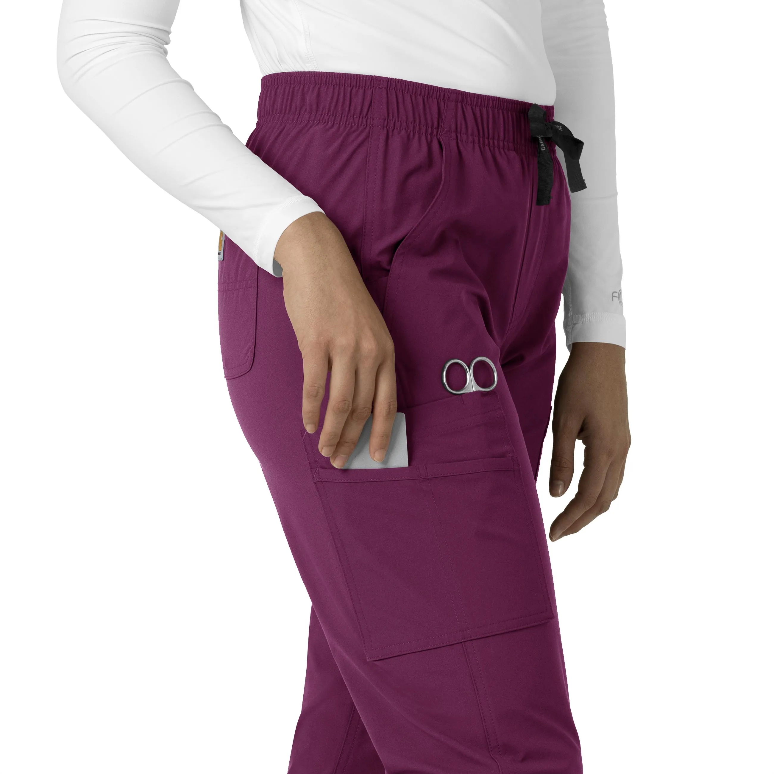 Force Essentials C51213 Straight Leg Scrub Pants Wine