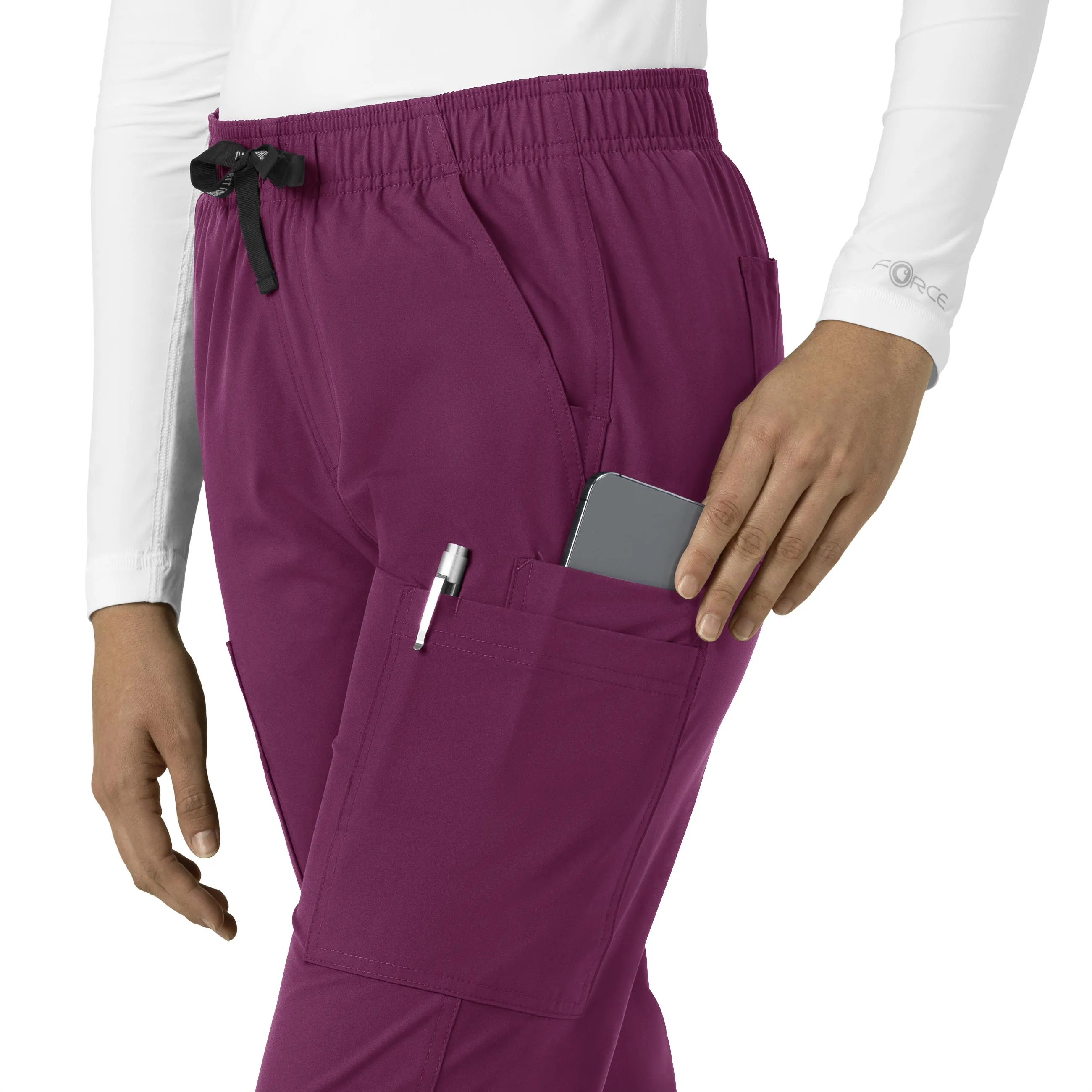 Force Essentials C51213 Straight Leg Scrub Pants Wine