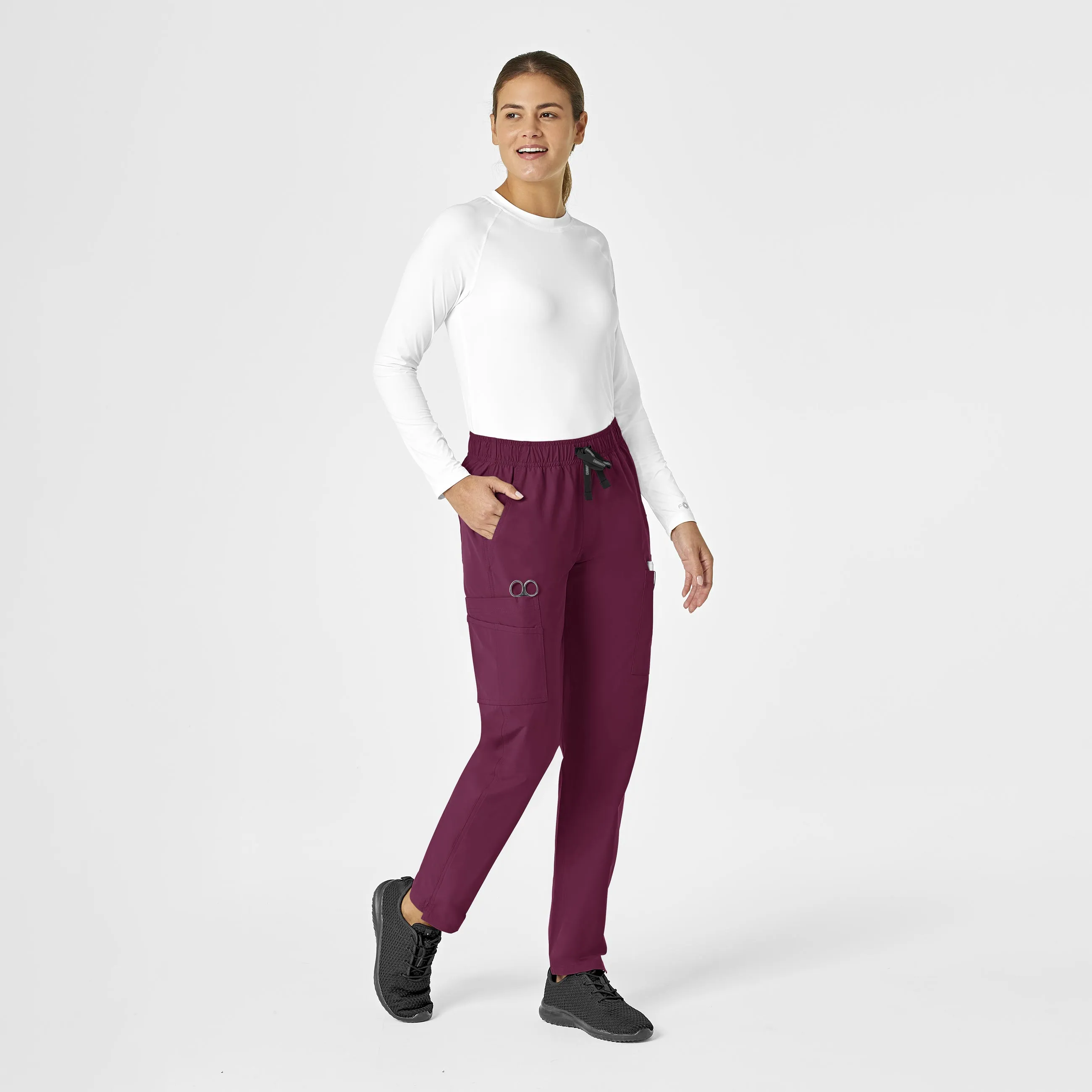 Force Essentials C51213 Straight Leg Scrub Pants Wine