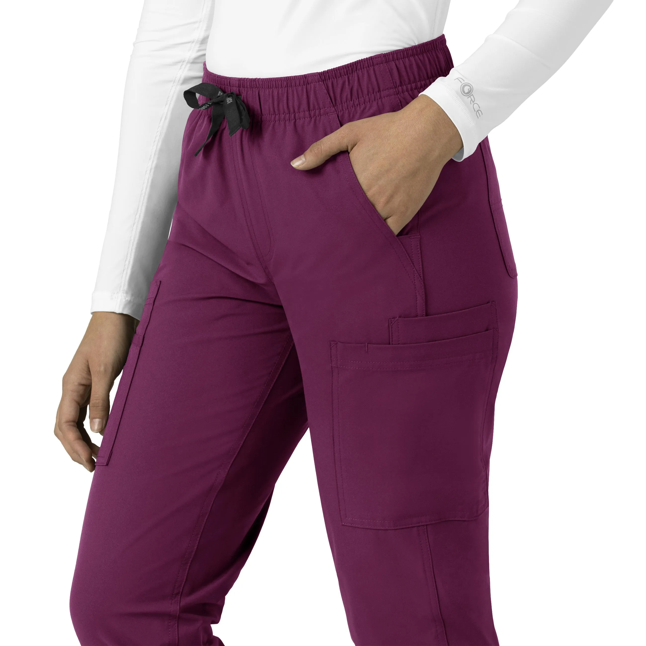 Force Essentials C51213 Straight Leg Scrub Pants Wine