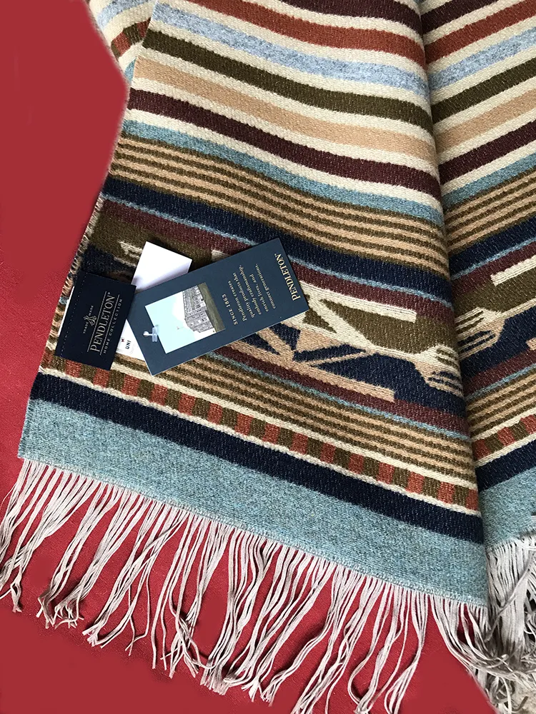 Fringed Chimayo Throw by Pendleton, Harvest Tan