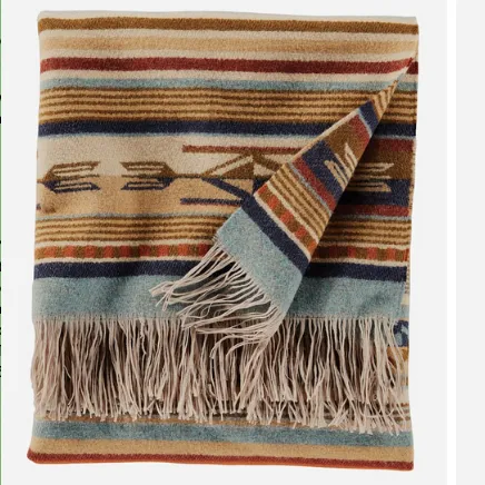 Fringed Chimayo Throw by Pendleton, Harvest Tan