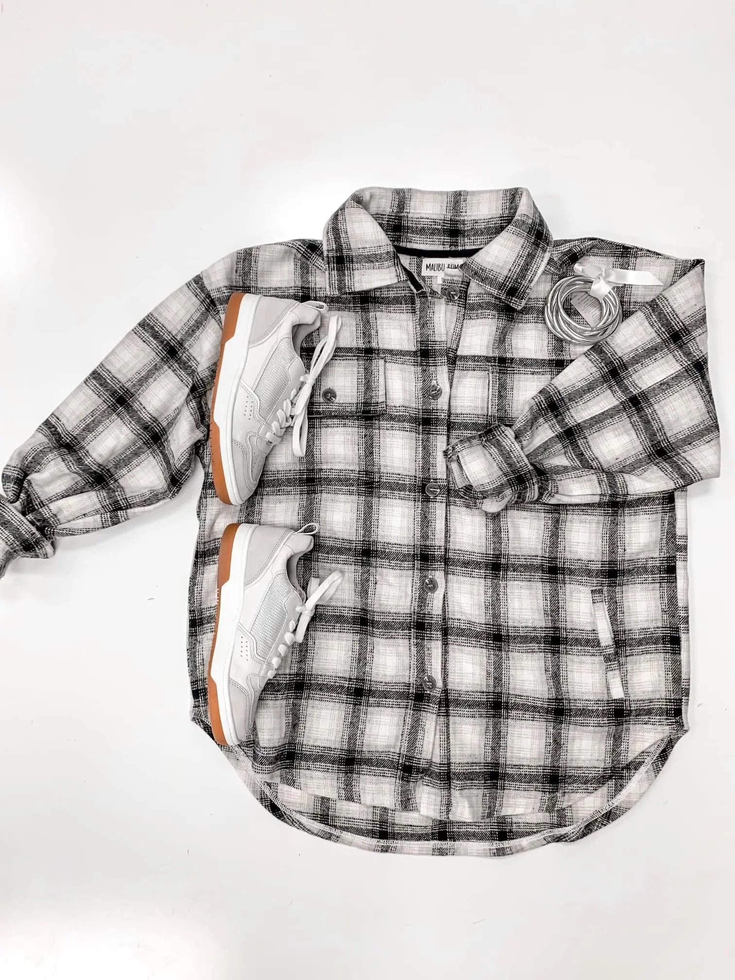 Furry Nights Plaid Shacket