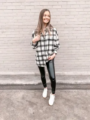 Furry Nights Plaid Shacket
