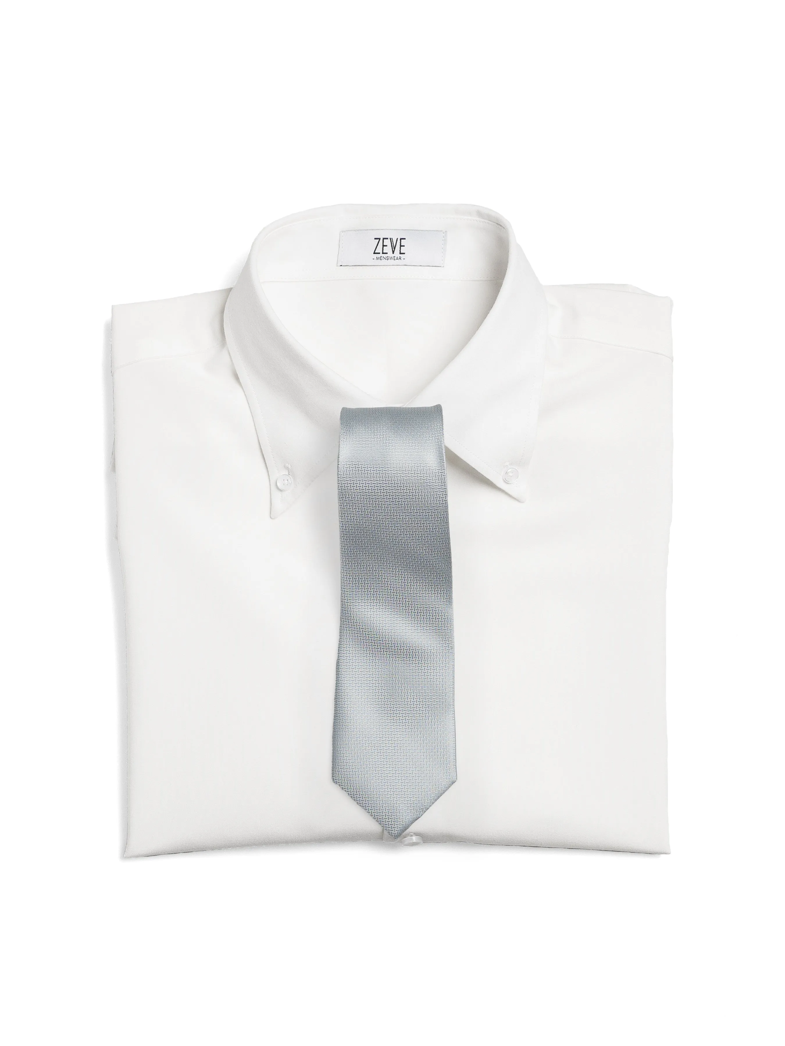 Geometric Tie - Icy Blue with Mini Single Weave
