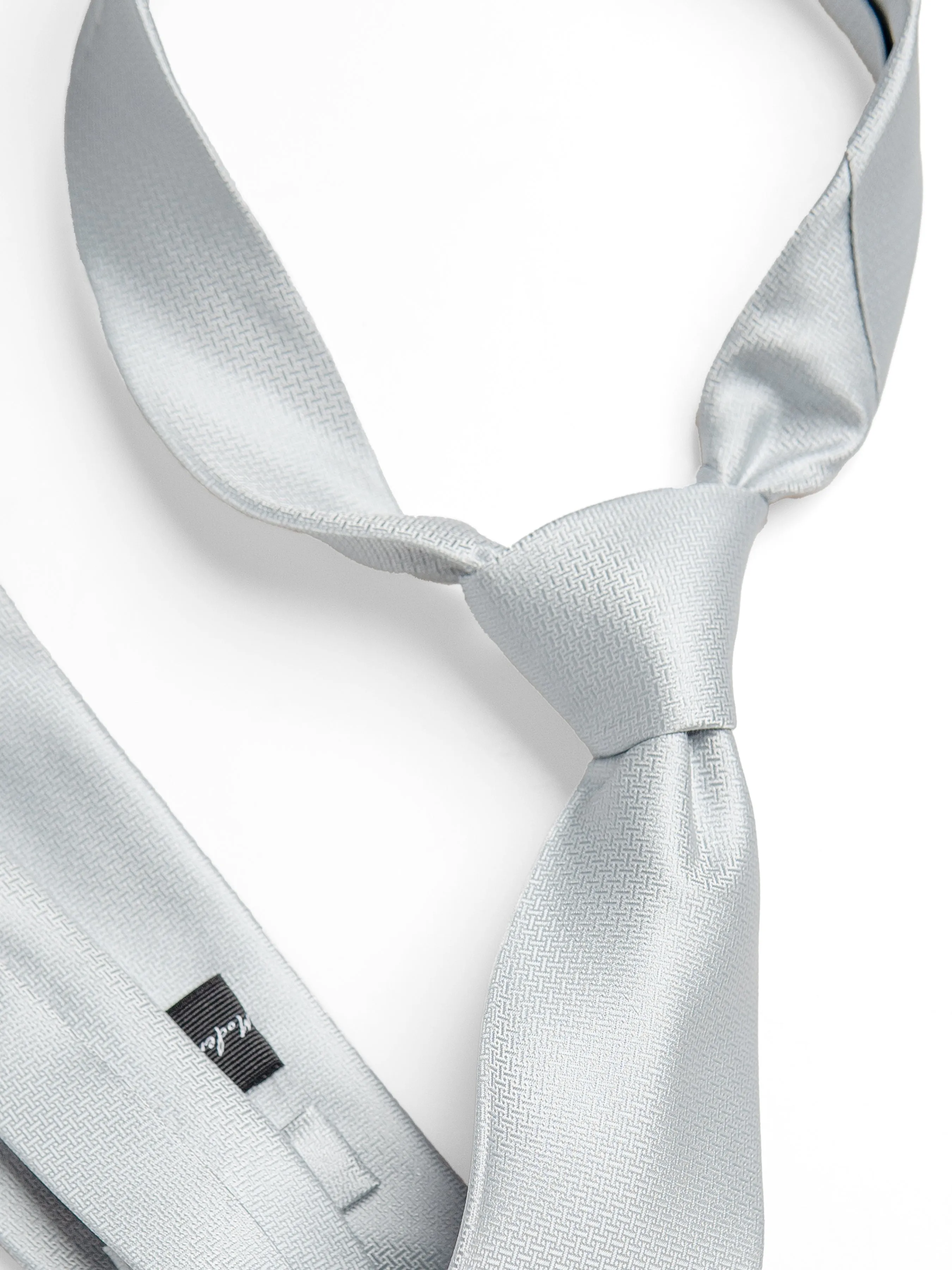 Geometric Tie - Icy Blue with Mini Single Weave