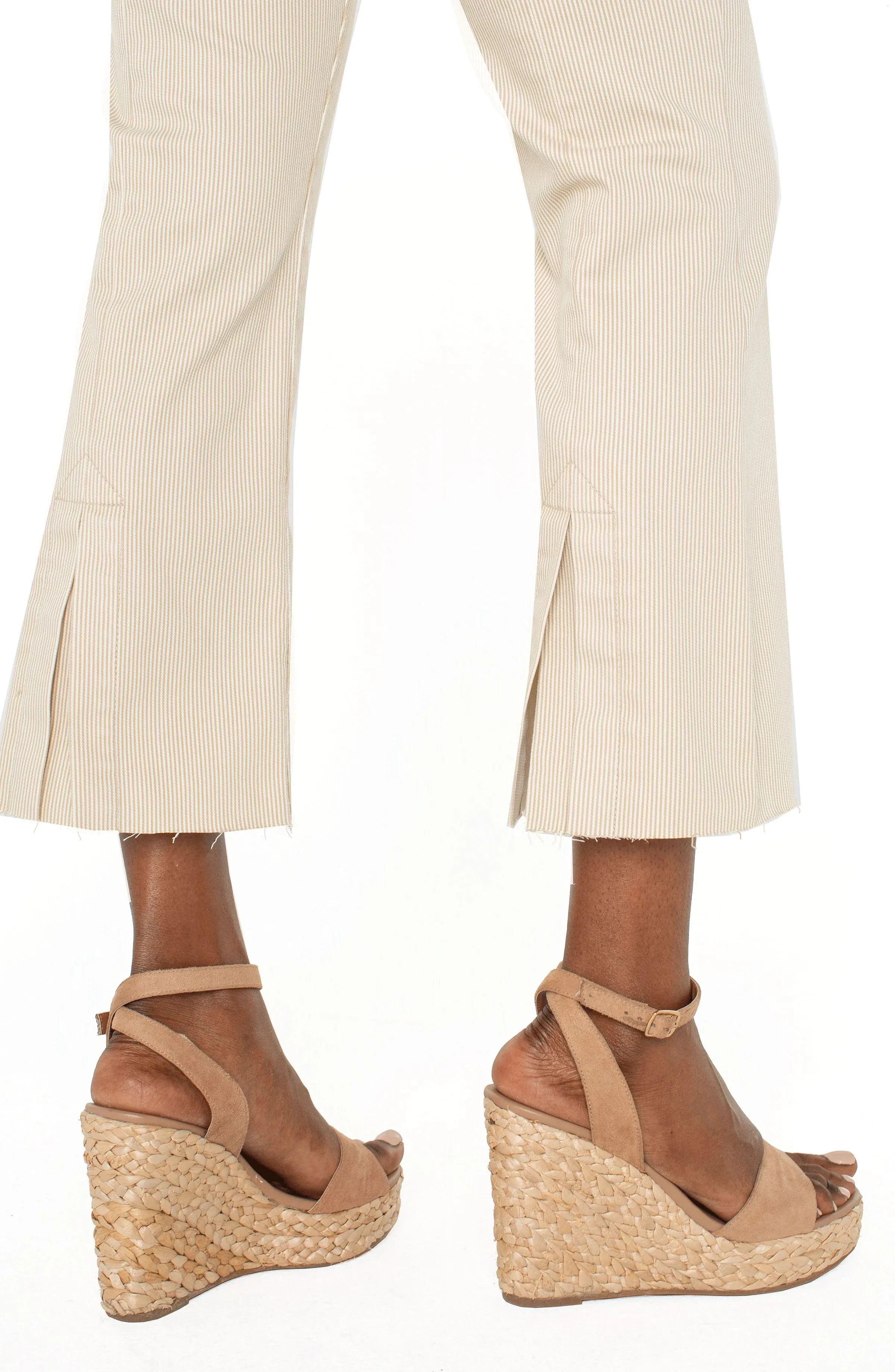 Gia Glider Crop Flare w/ Back Pleat - Cappuccino Stripe