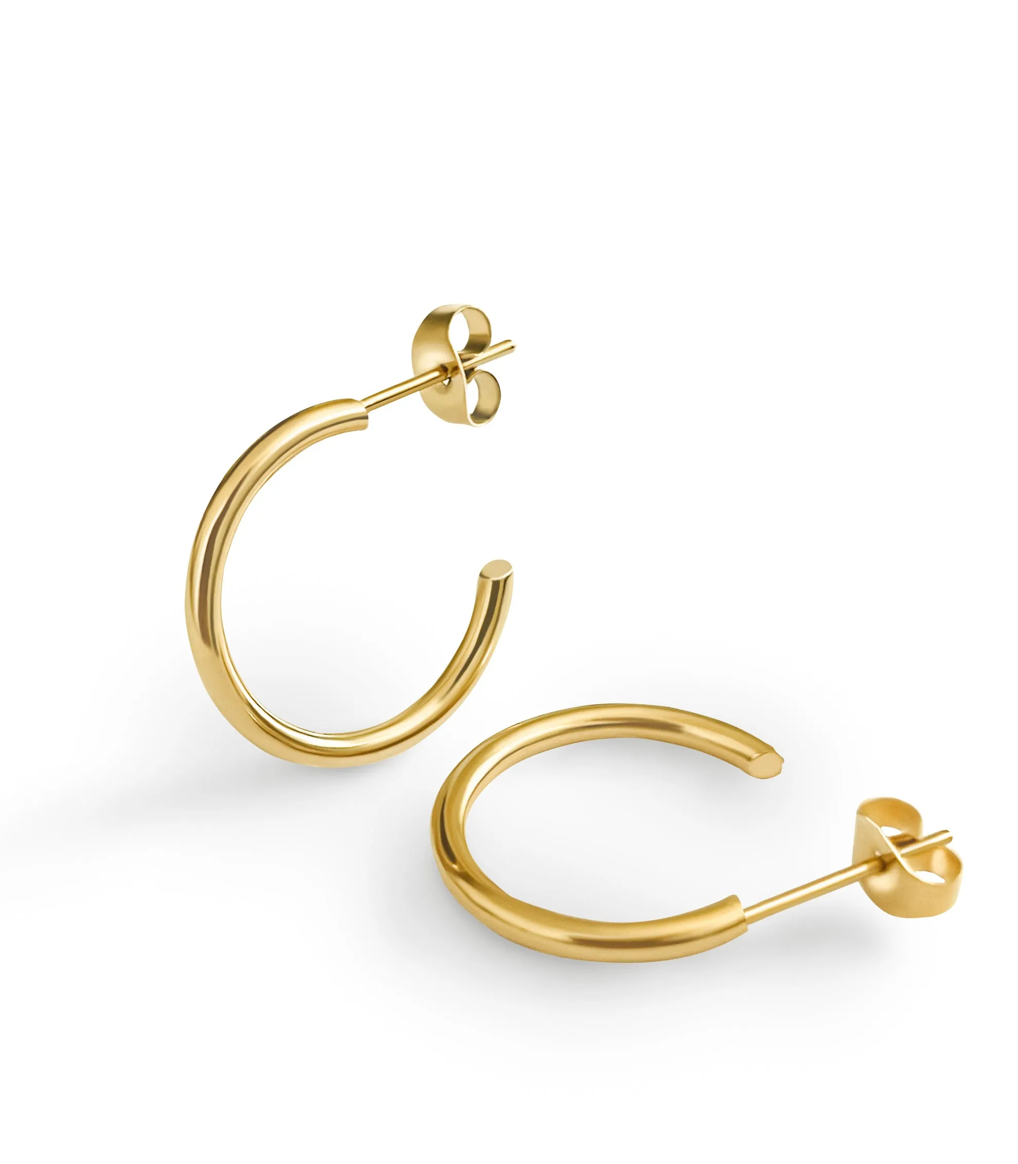 Gold Hoop Earrings 15mm