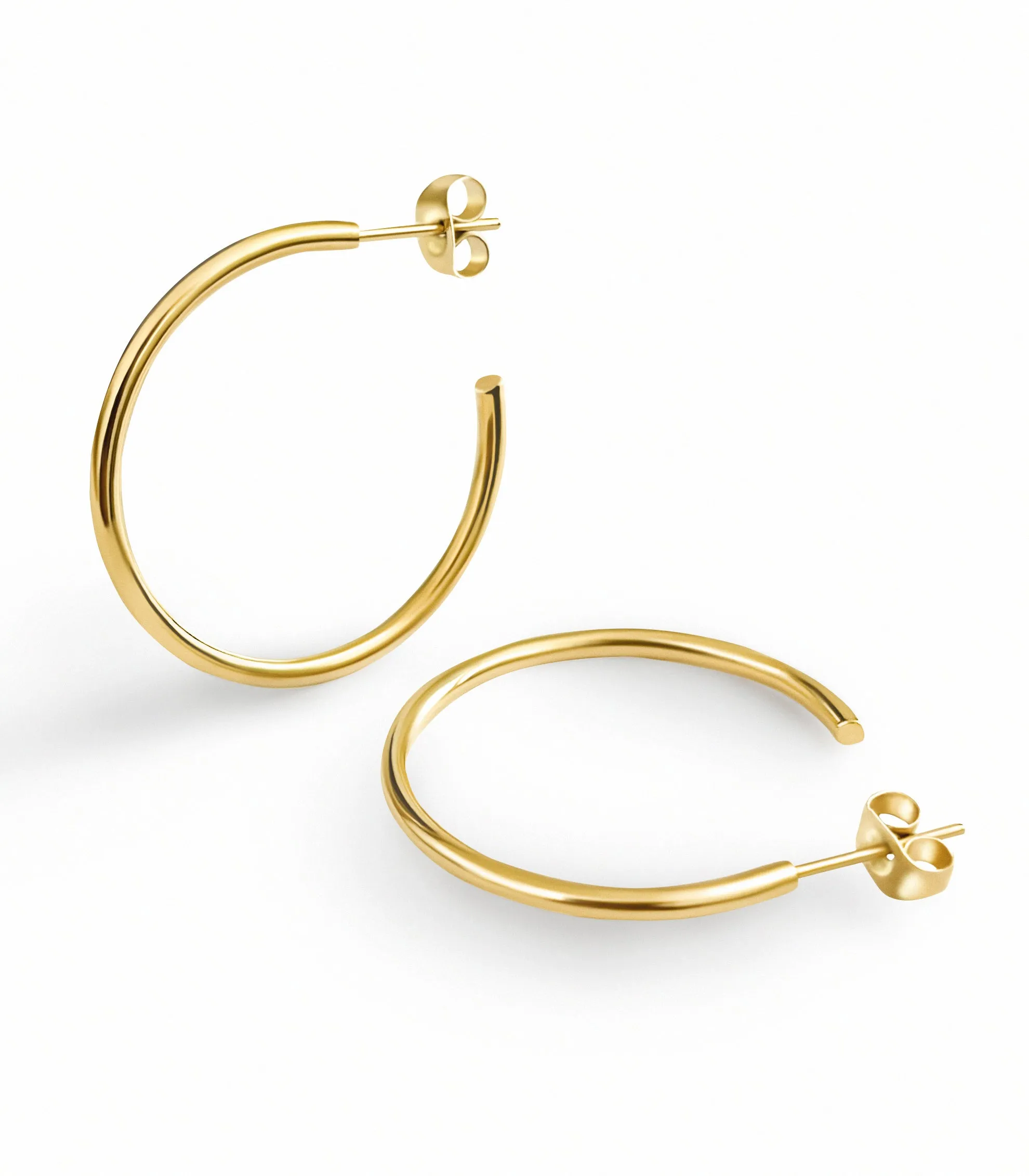 Gold Hoop Earrings 15mm