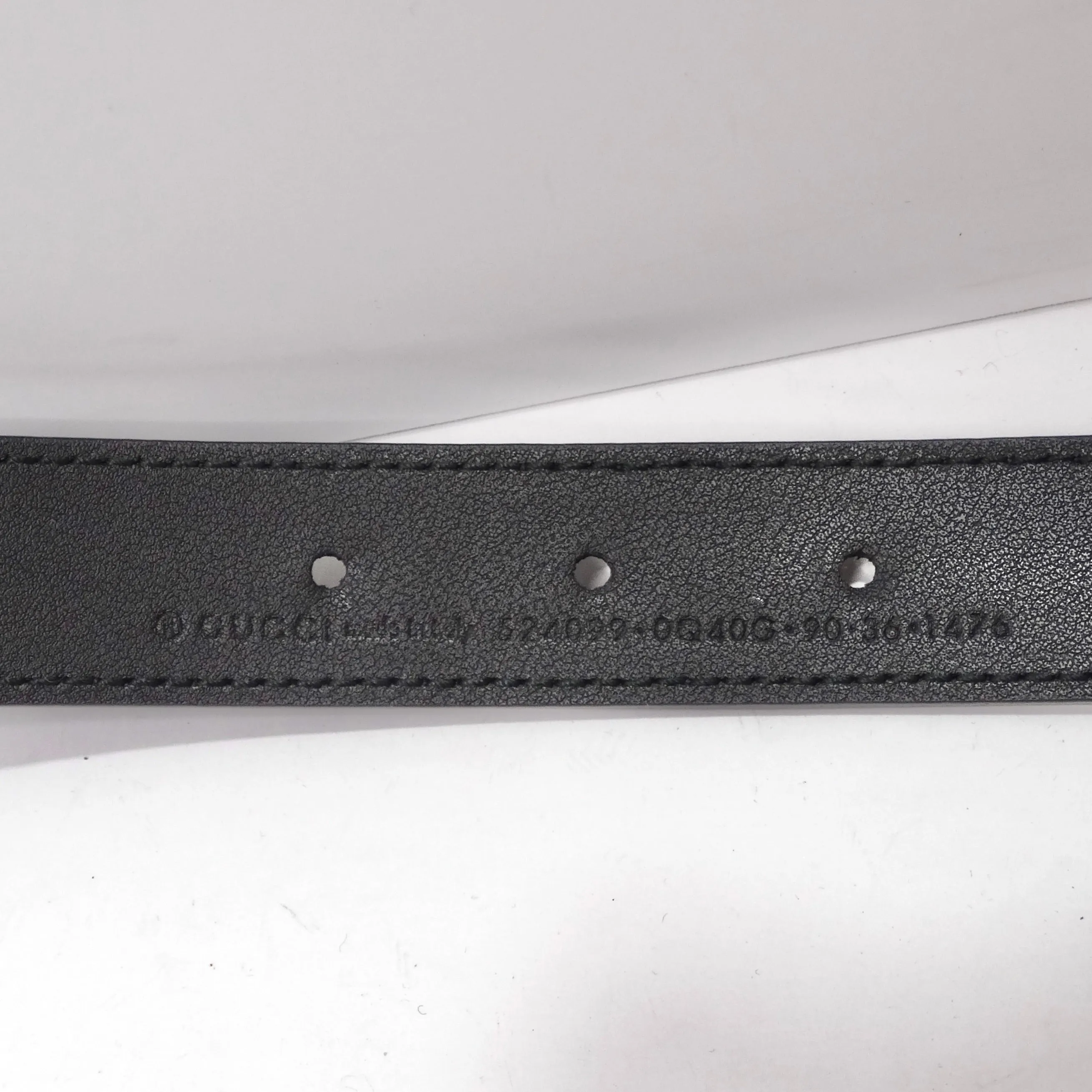 Gucci Calfskin Torchon Double G Chain Black Leather Belt