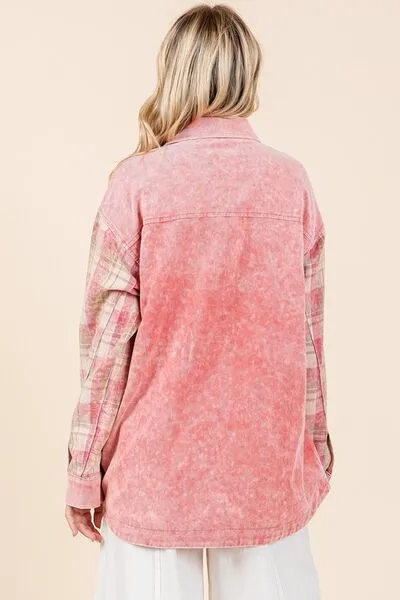 Hazel Blues® |  Mittoshop Plaid Button Down Drop Shoulder Jacket