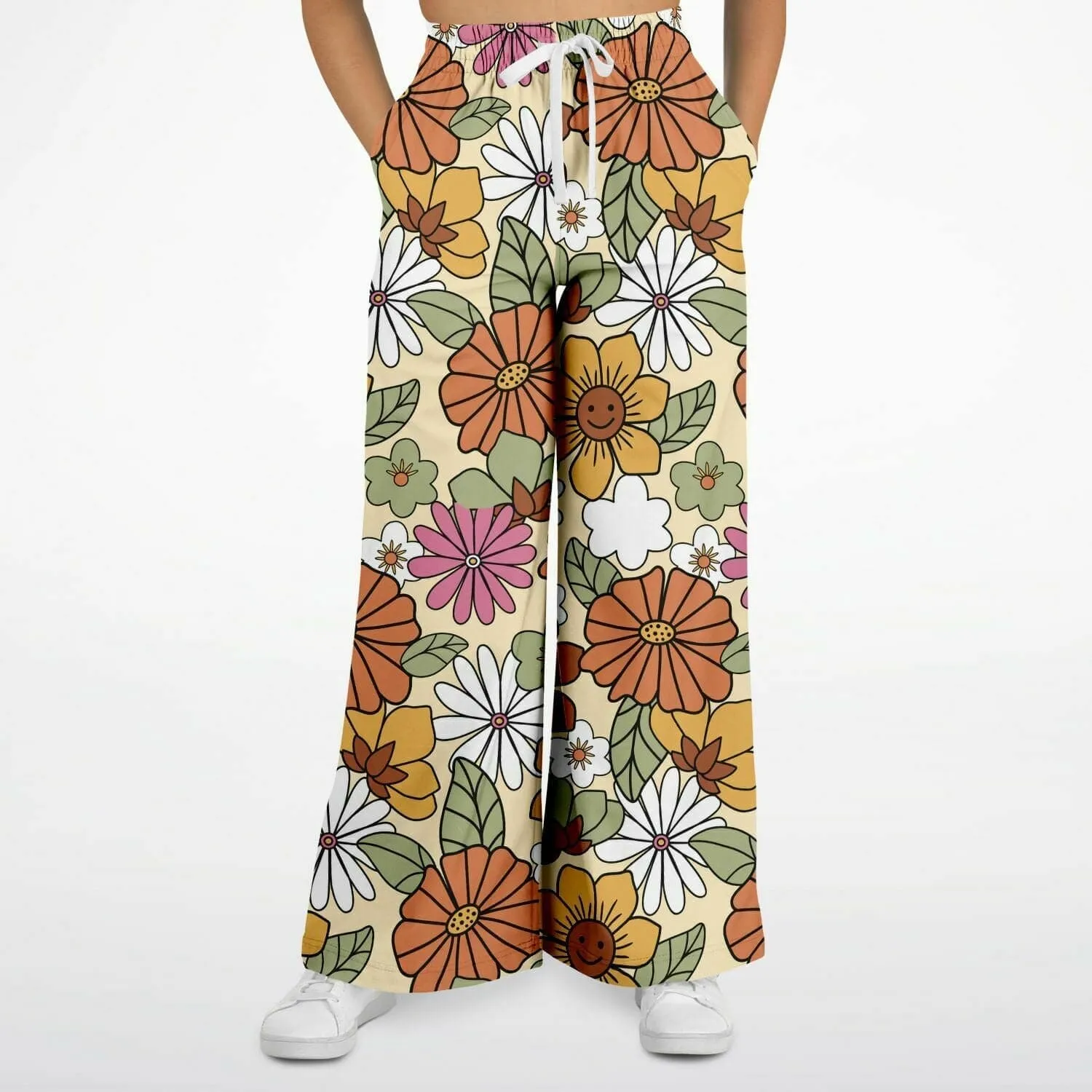 Hippie Flower Power Flare Pants