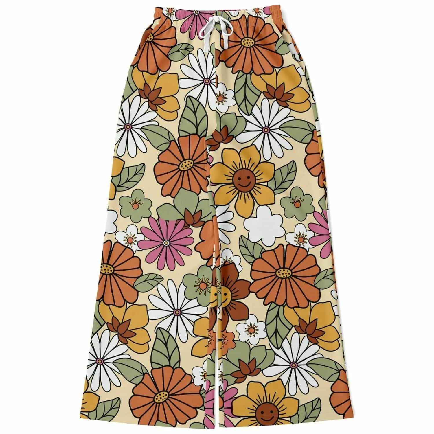 Hippie Flower Power Flare Pants