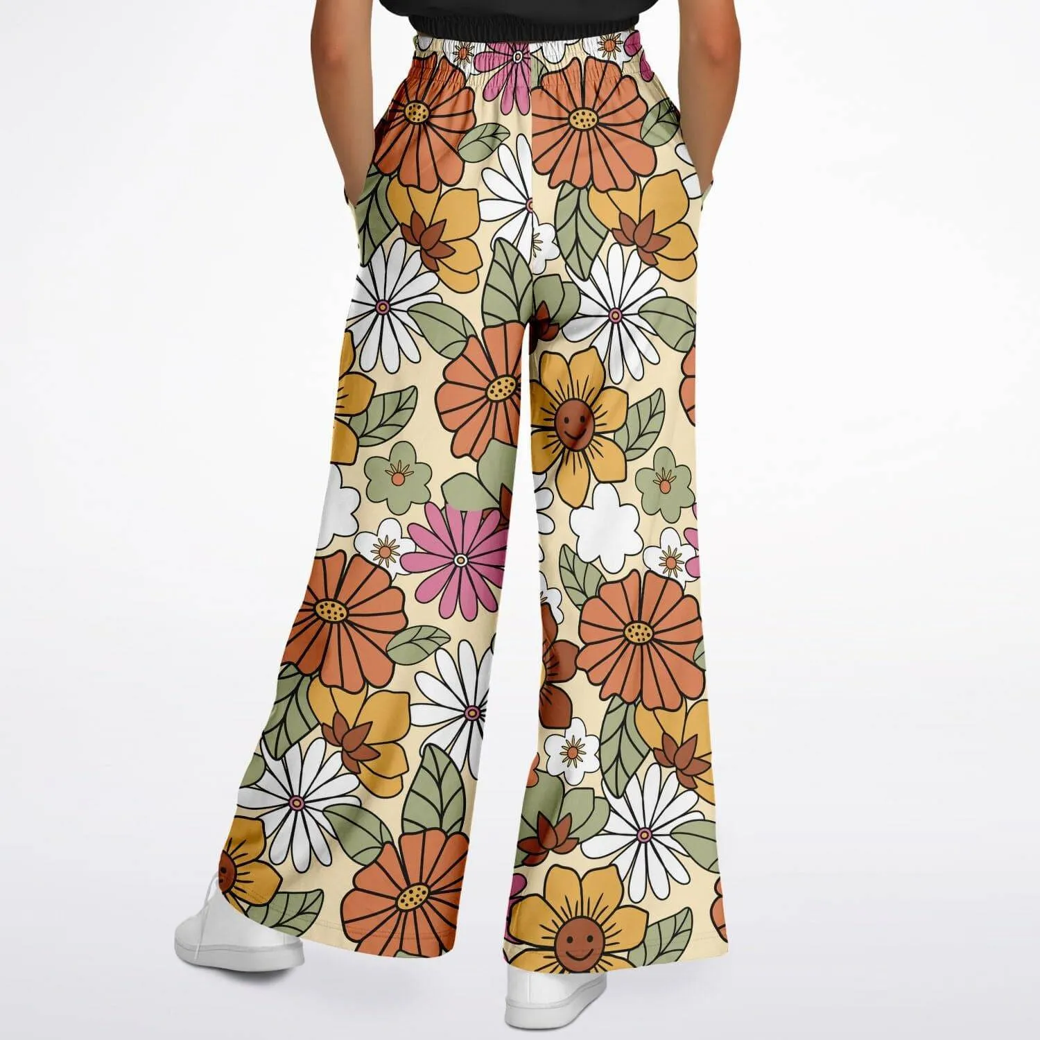 Hippie Flower Power Flare Pants