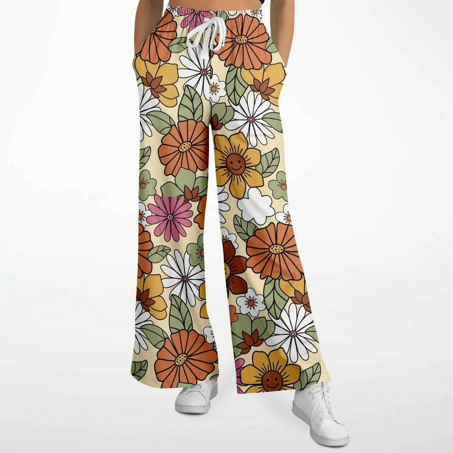Hippie Flower Power Flare Pants