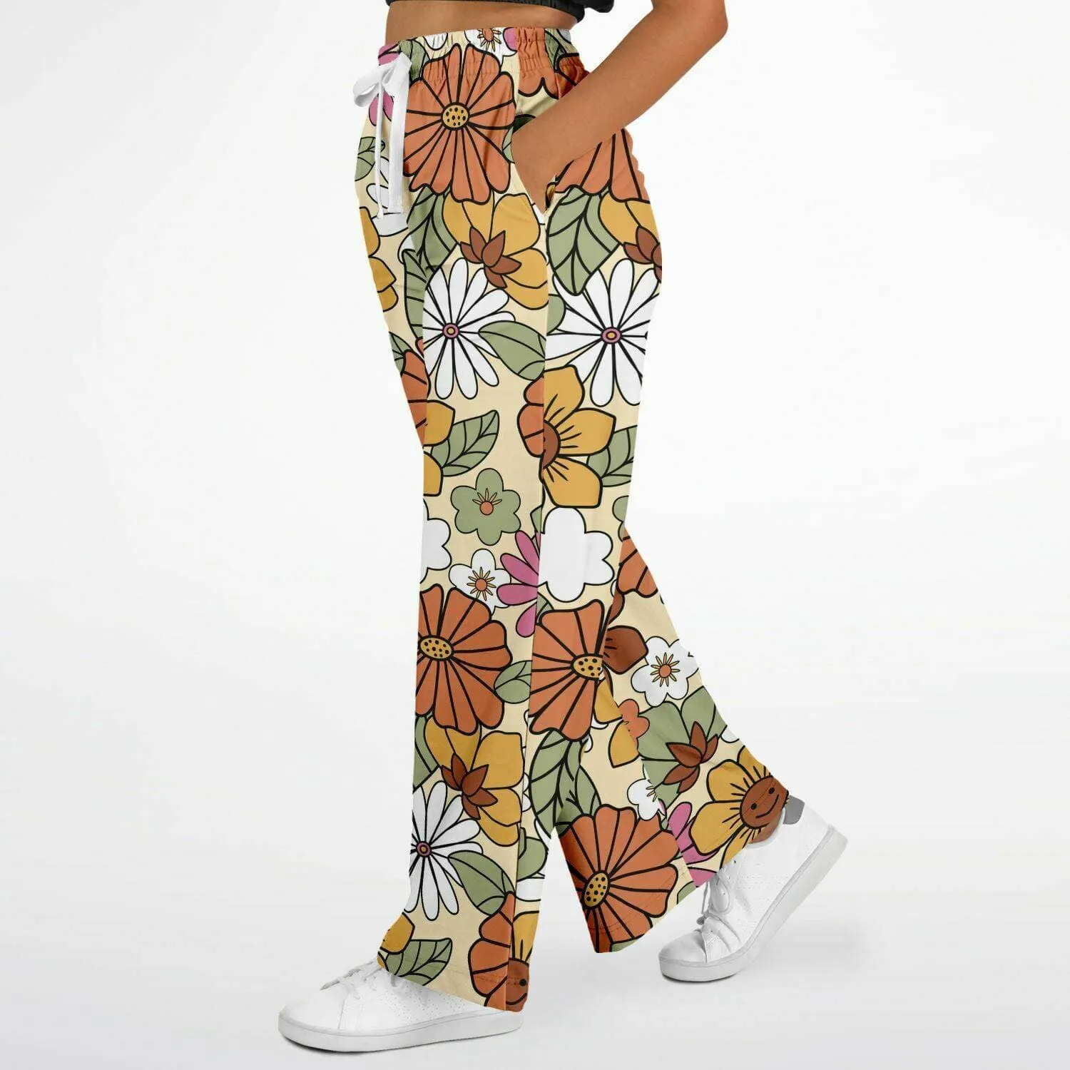 Hippie Flower Power Flare Pants