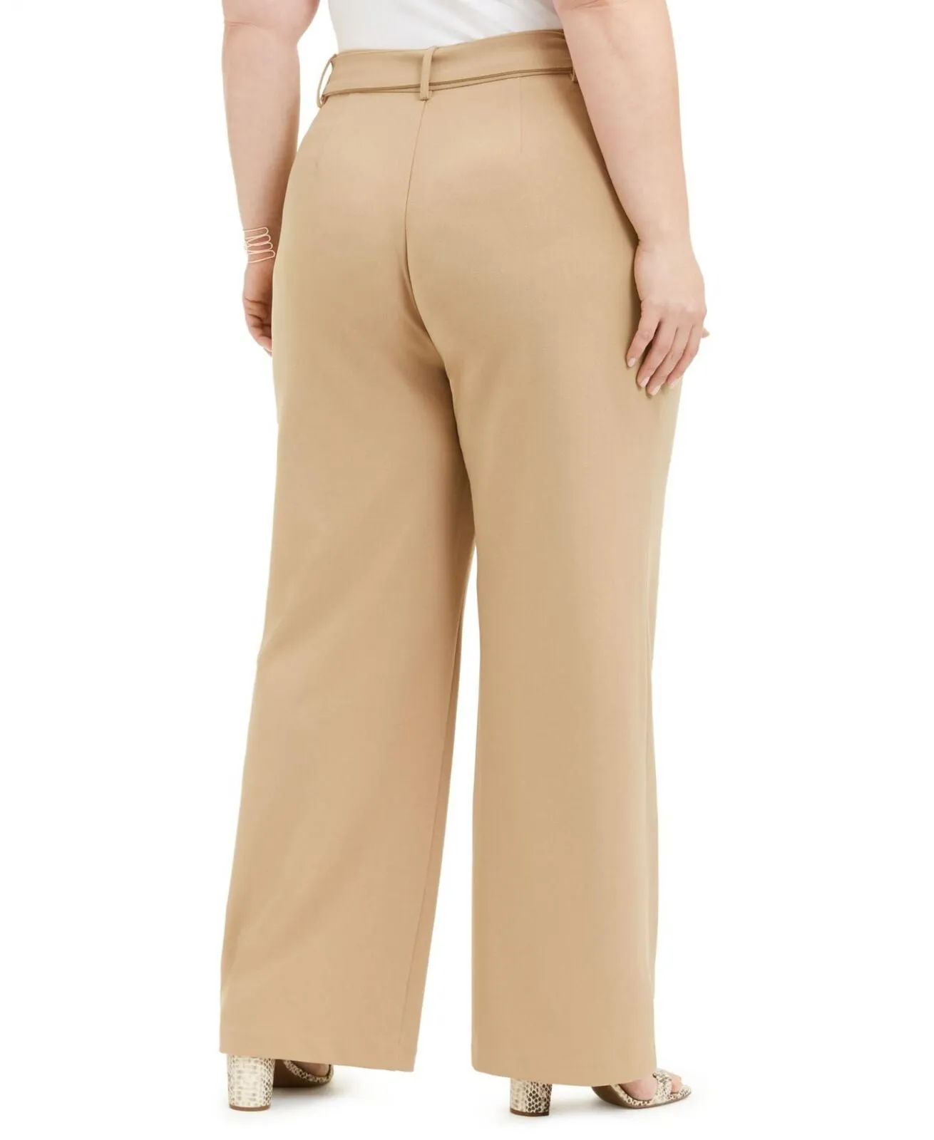 Inc International Concepts Plus Size Utility-Pocket Wide-Leg Pants Brown 24W