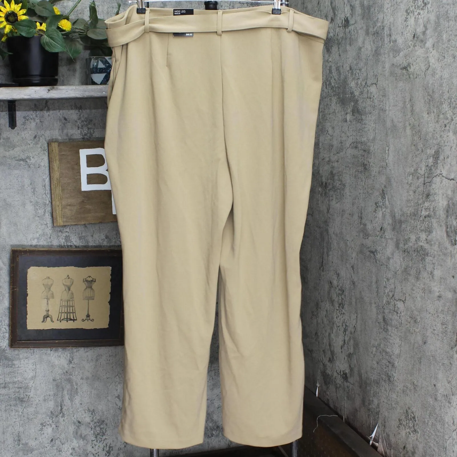 Inc International Concepts Plus Size Utility-Pocket Wide-Leg Pants Brown 24W