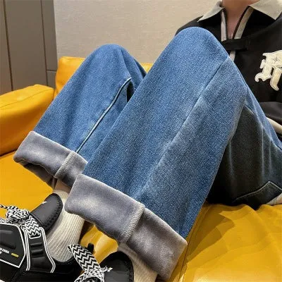 INSTOCK - Spring and autumn loose straight plus velvet thickened