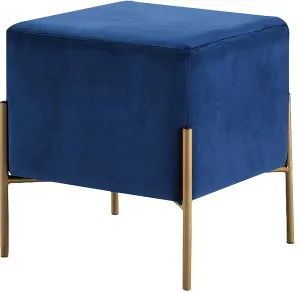 Isla Navy Velvet Ottoman/Stool