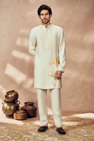 Ivory palm blooms kurta and pants