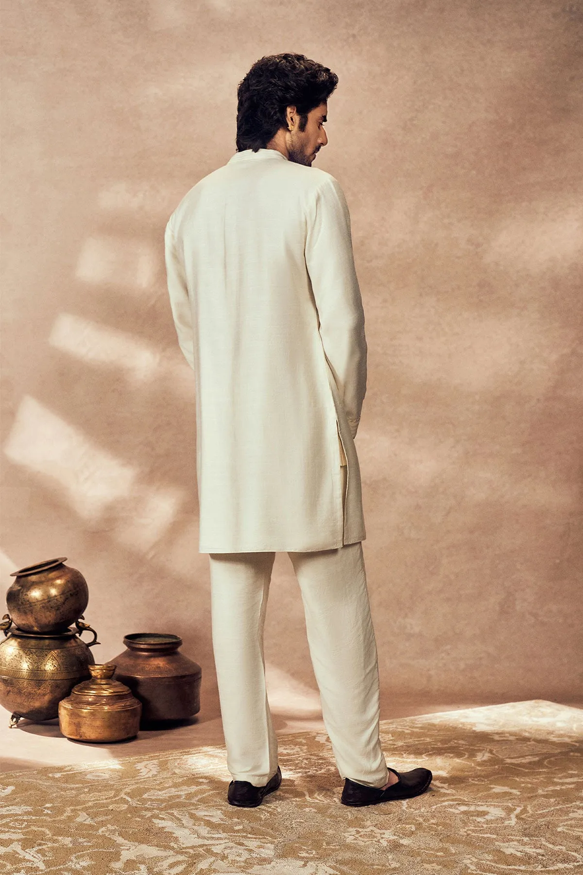 Ivory palm blooms kurta and pants